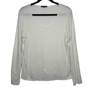 Eileen Fisher Long‎ Sleeve Top White Size Large